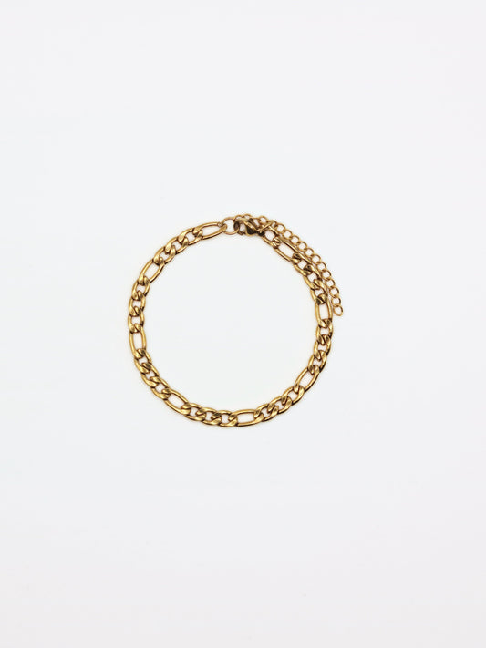 The Felix 18k Gold Plated Tarnish-Free Slim Figaro Chain Bracelet