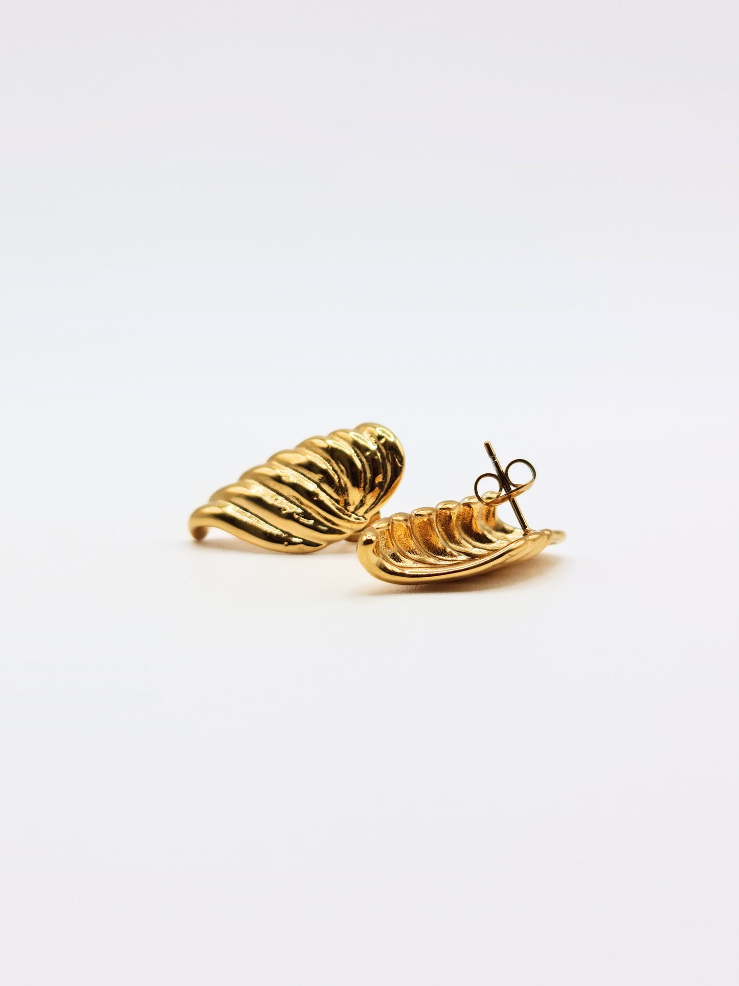 The Shield Hammered 18k Gold Plated Tarnish-Free Statement Stud Earrings