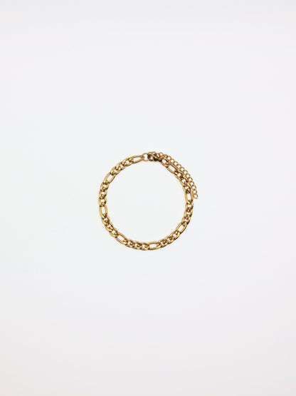 The Felix Set 18k Gold Plated Finish Tarnish-Free Figaro Chain Necklace & Bracelet