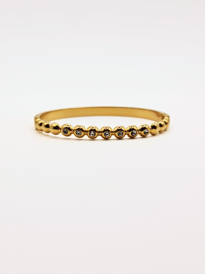 The Talisman Collection 18k Gold Plated Tarnish-Free Beaded Crystal  Bangle Bracelet