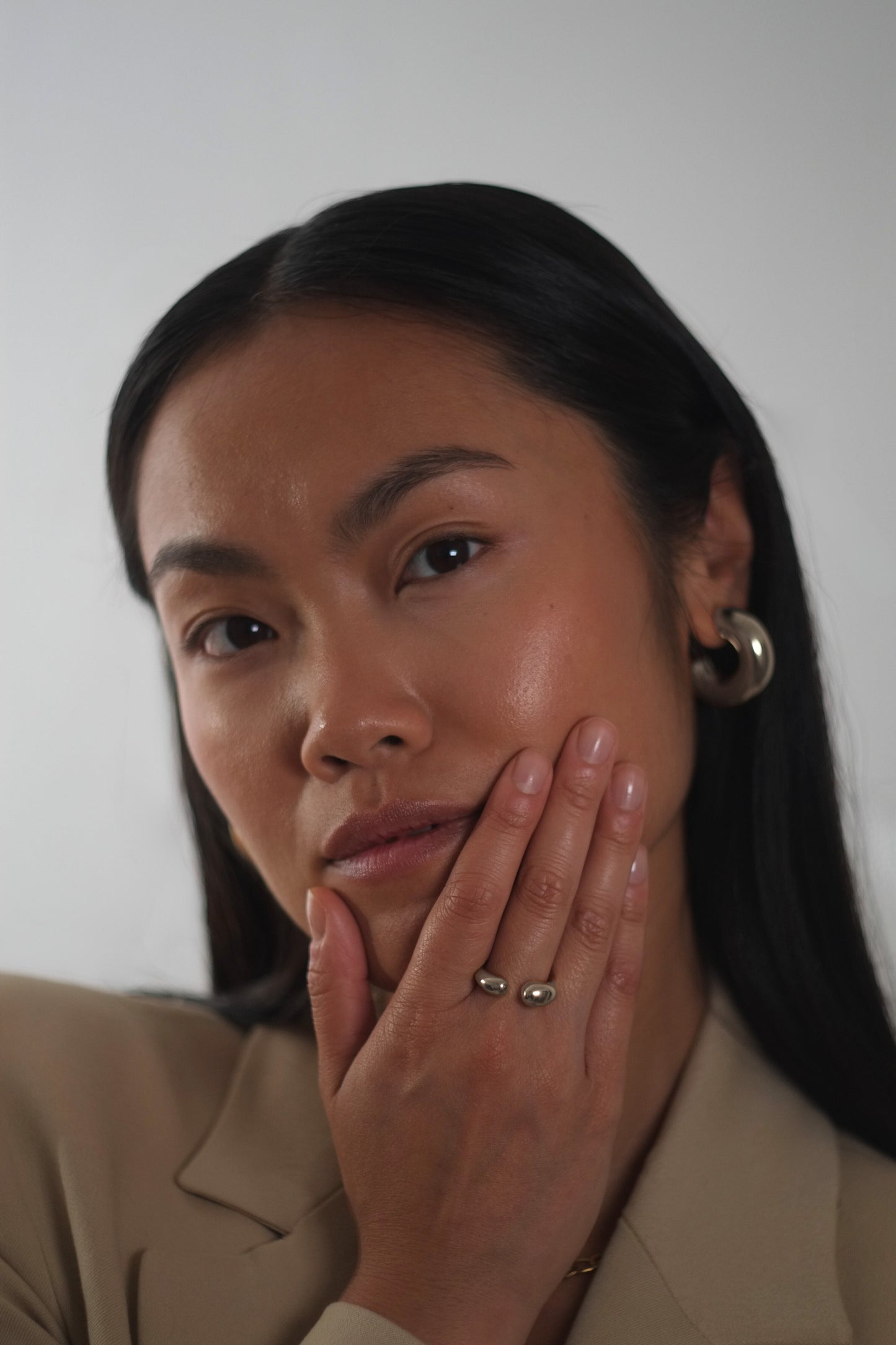 The Trevalgan Silver Finish Tarnish-Free Open Dome Ring