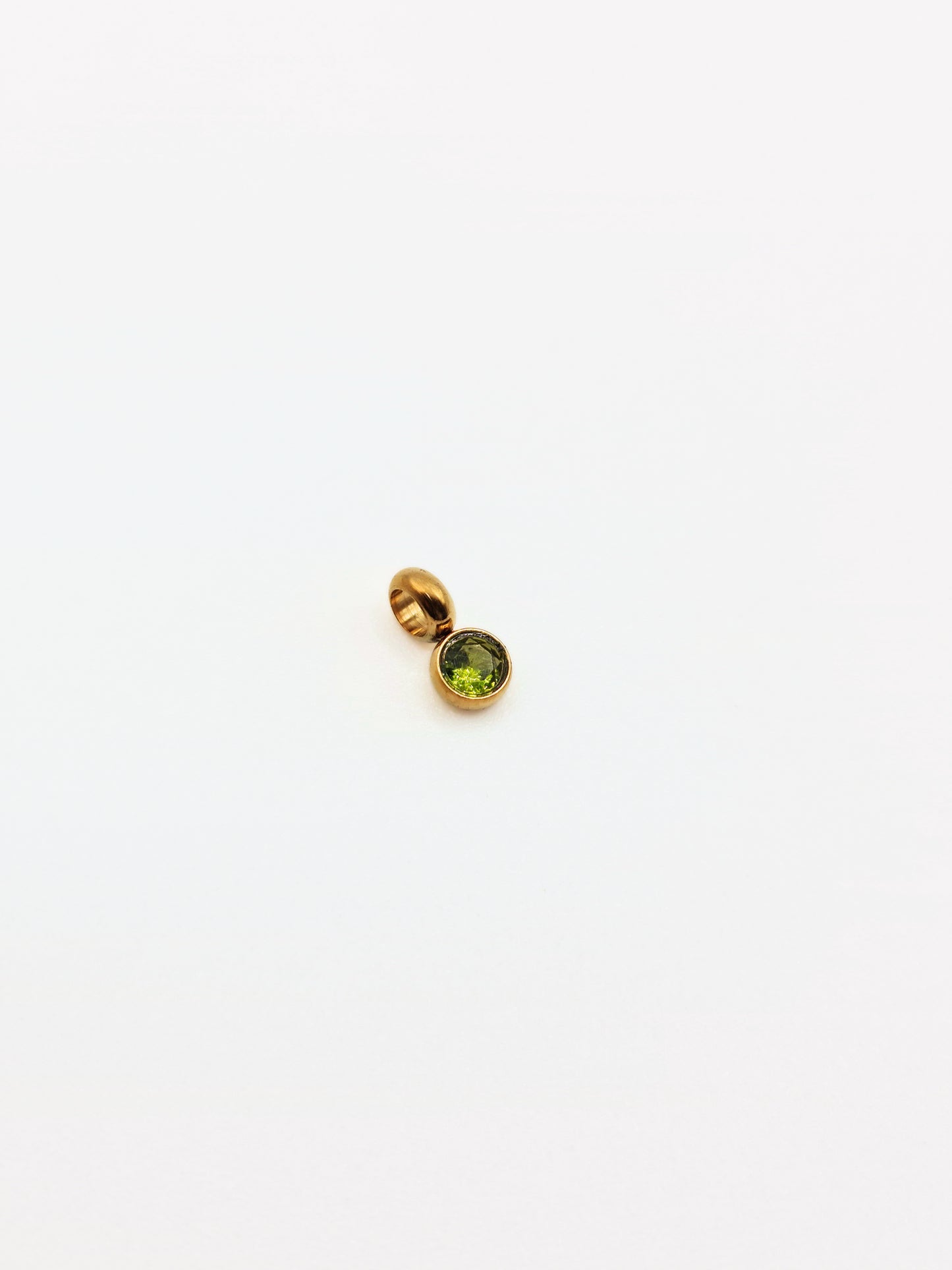 The Charm Shop August Peridot Birthstone 18k Gold Plated DIY Charm- Waterproof & Tarnish-Free