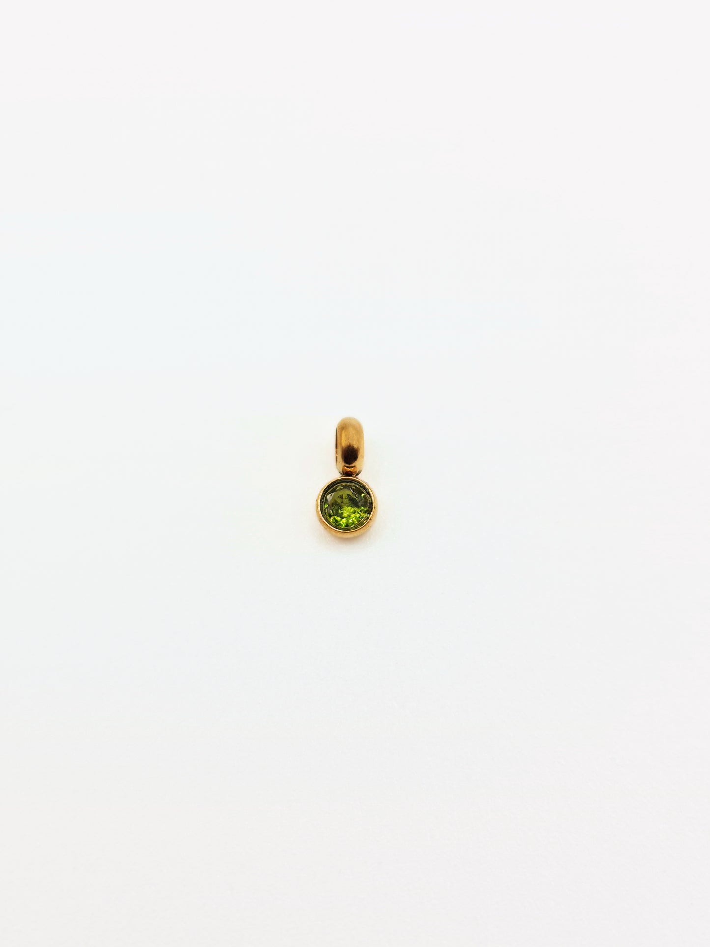 The Charm Shop August Peridot Birthstone 18k Gold Plated DIY Charm- Waterproof & Tarnish-Free