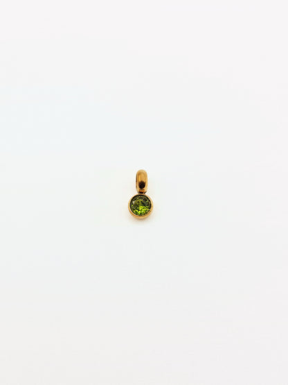 The Charm Shop August Peridot Birthstone 18k Gold Plated DIY Charm- Waterproof & Tarnish-Free