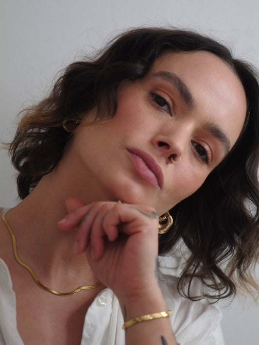 The Mamba Set 18k Gold Plated Stainless Steel Snake Chain Necklace and Bracelet Co-ord.