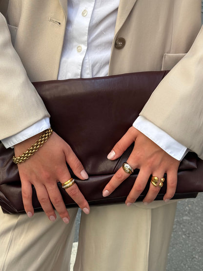 The Duo Two Tone Tarnish-Free Crystal Bezel Rings