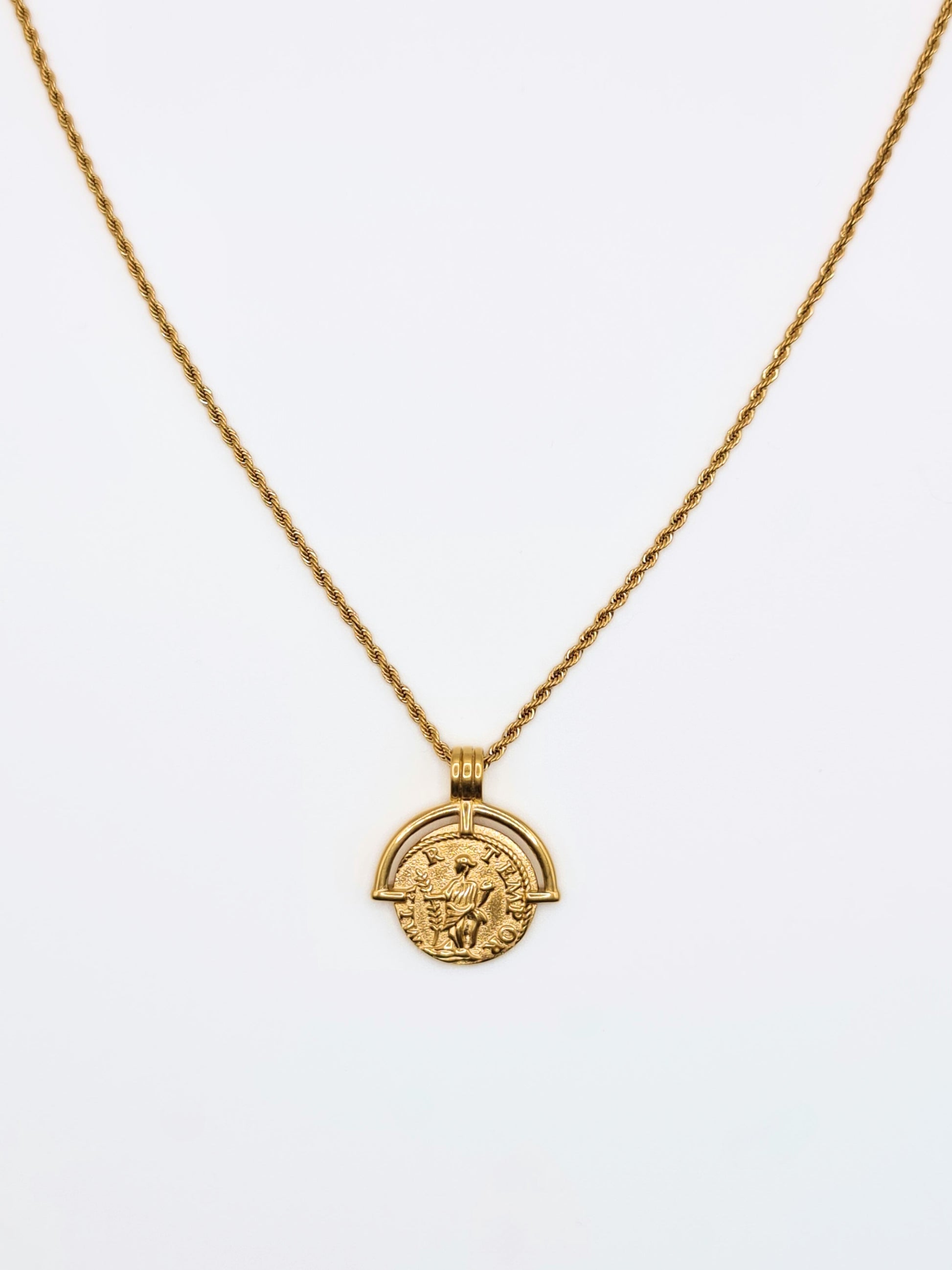 The Talisman Collection 18k Gold Plated Stainless Steel Coin Pendant