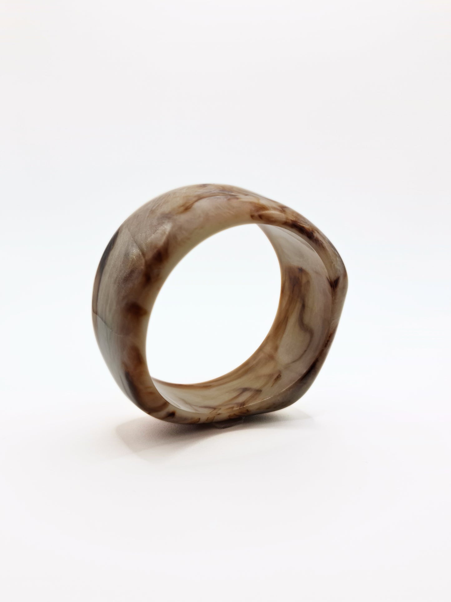 The Amalfi Resin Bangle in Cream Marble