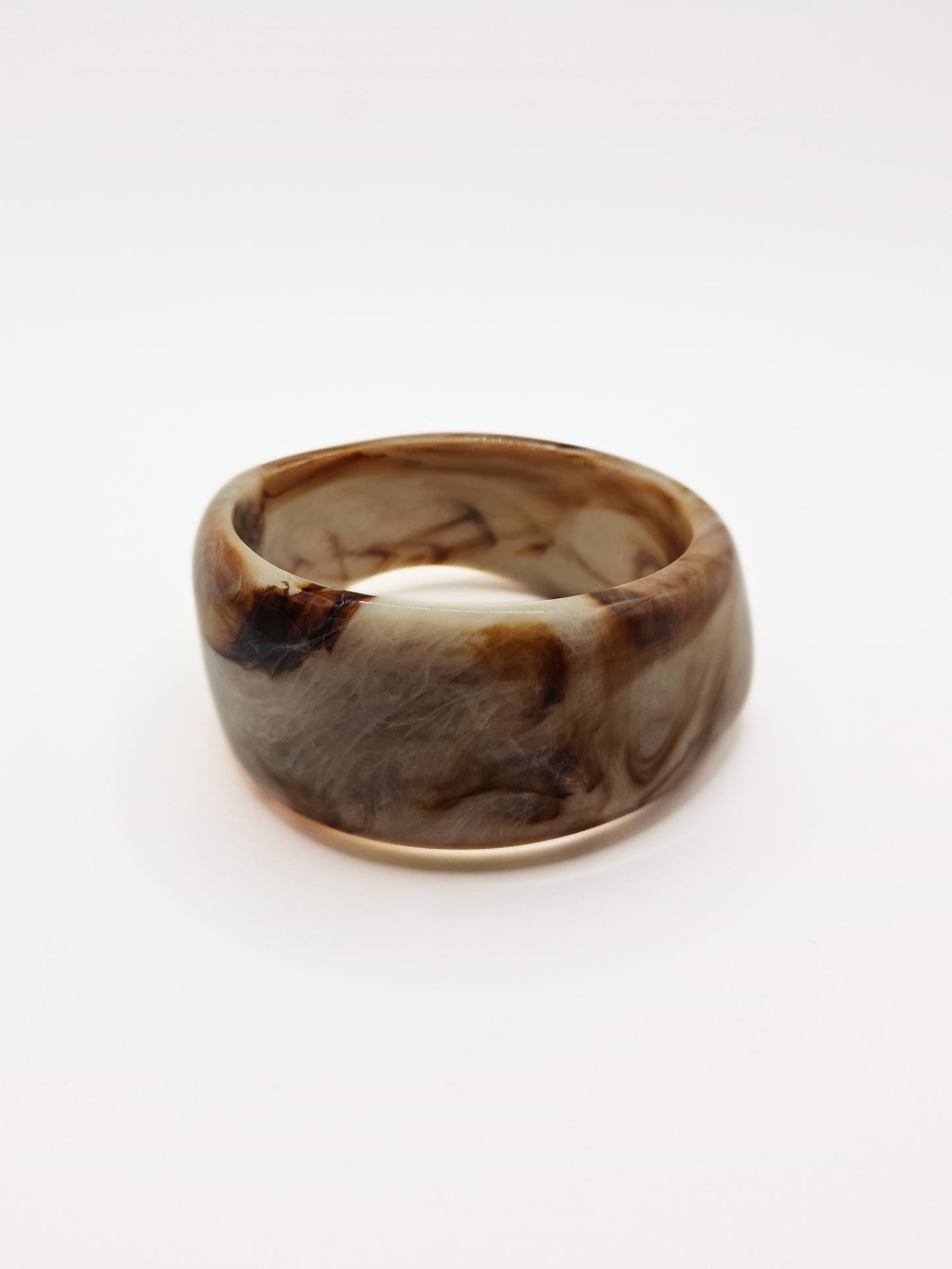 The Amalfi Resin Bangle in Cream Marble