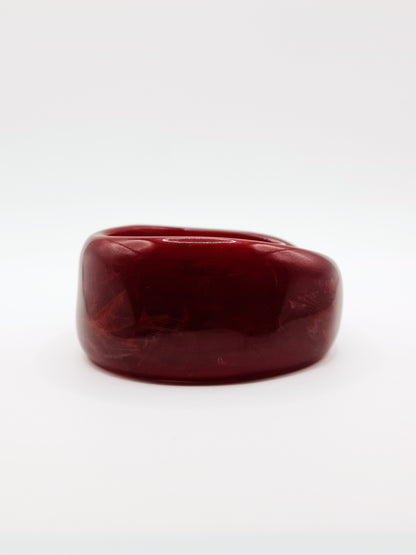 The Amalfi Resin Bangle in Dark Red