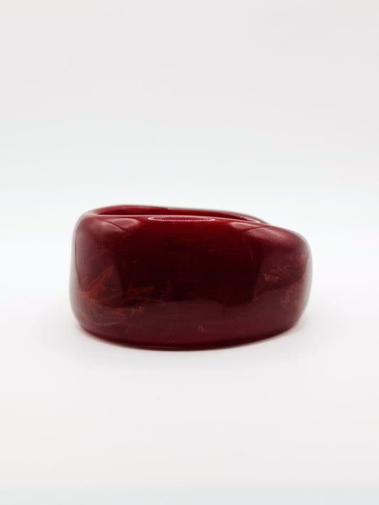The Amalfi Resin Bangle in Dark Red