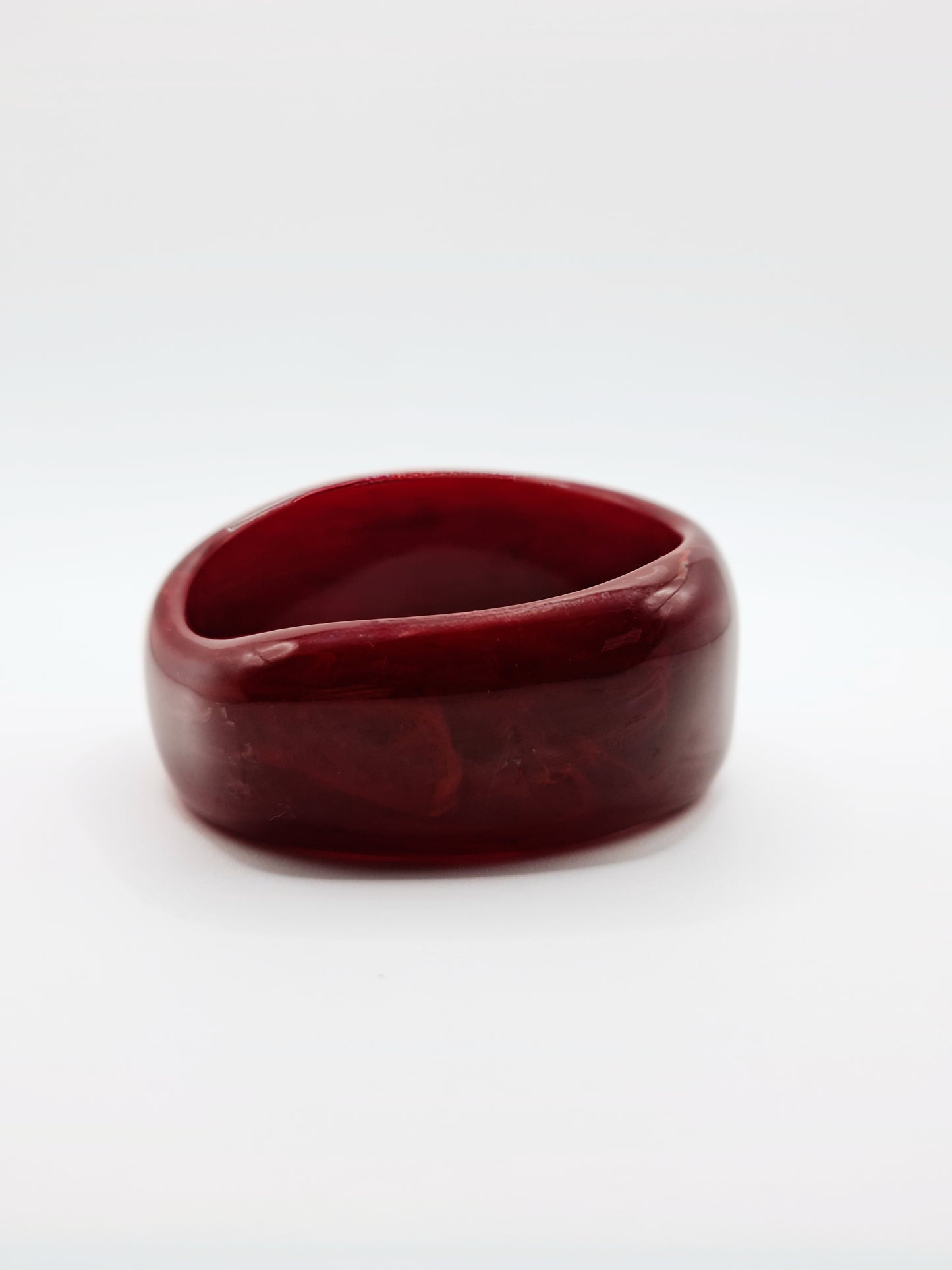 The Amalfi Resin Bangle in Dark Red