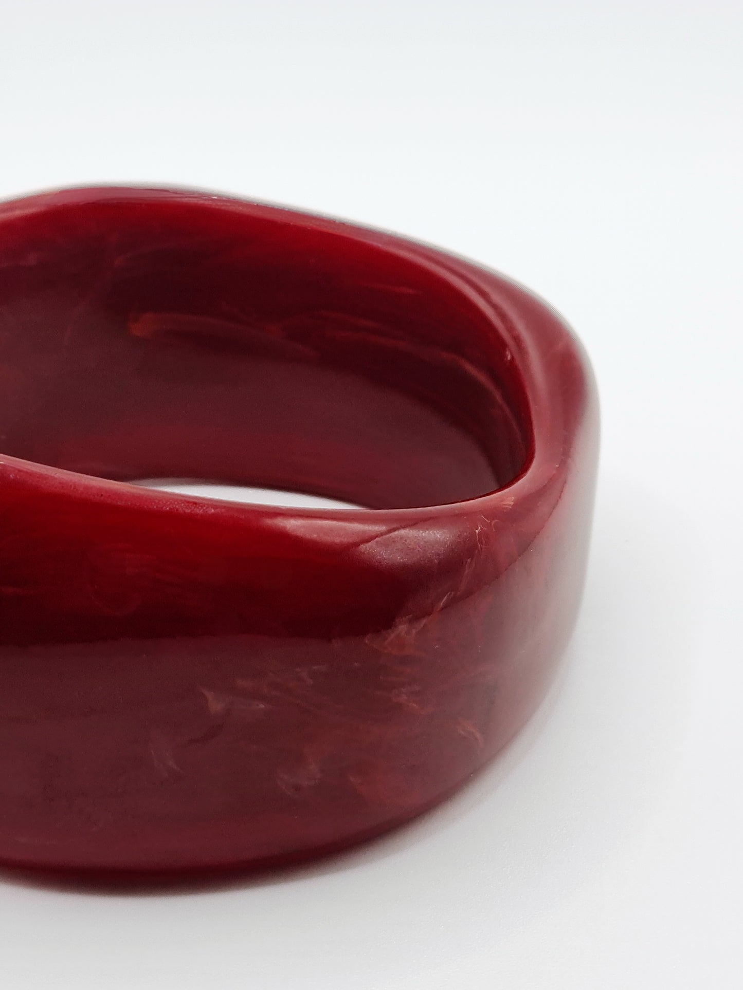 The Amalfi Resin Bangle in Dark Red