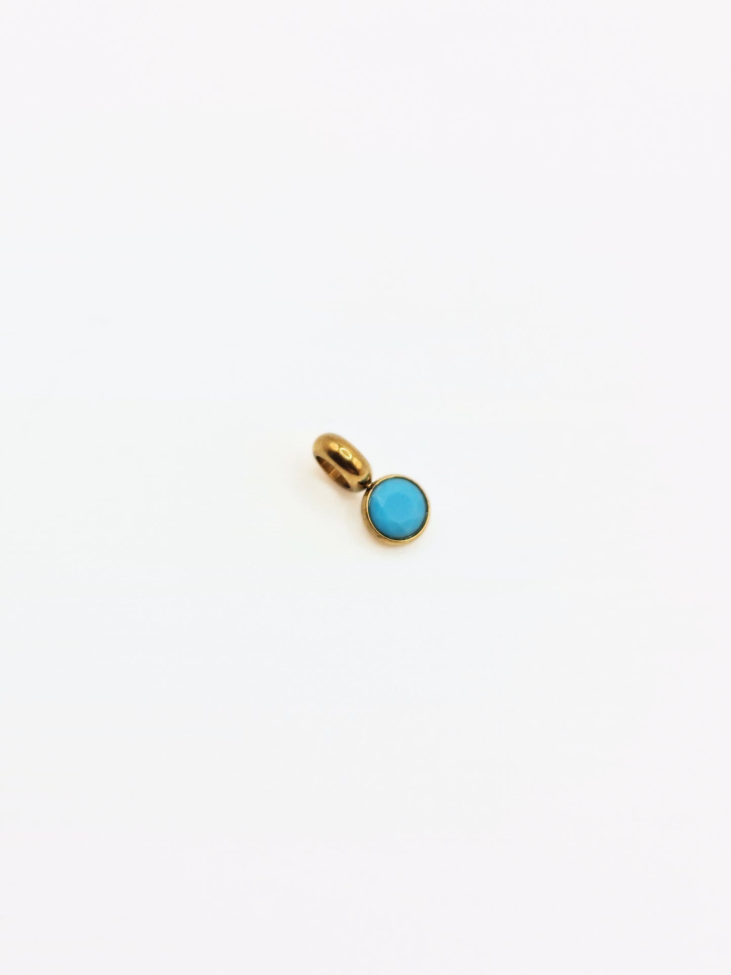The Charm Shop December Turquoise Birthstone 18k Gold Plated DIY Charm- Waterproof & Tarnish-Free