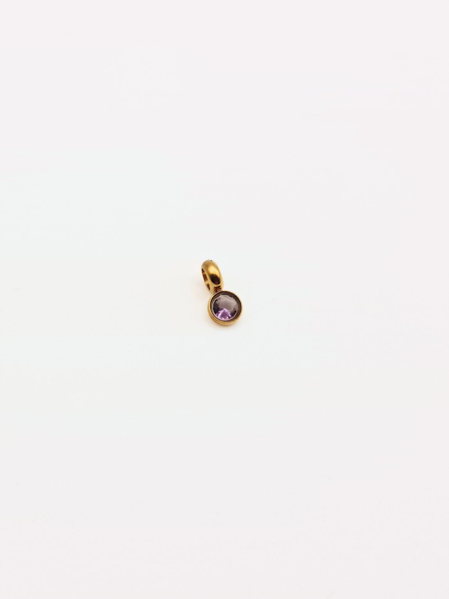 The Charm Shop February Amethyst Birthstone 18k Gold Plated DIY Charm- Waterproof & Tarnish-Free