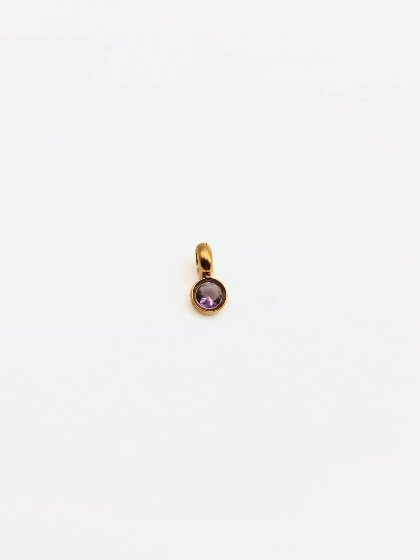 The Charm Shop February Amethyst Birthstone 18k Gold Plated DIY Charm- Waterproof & Tarnish-Free