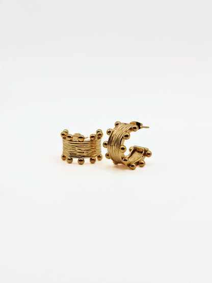 The Zaya Set 18k Gold Plated  Beaded Earrings & Ring- Waterproof & Tarnish-Free