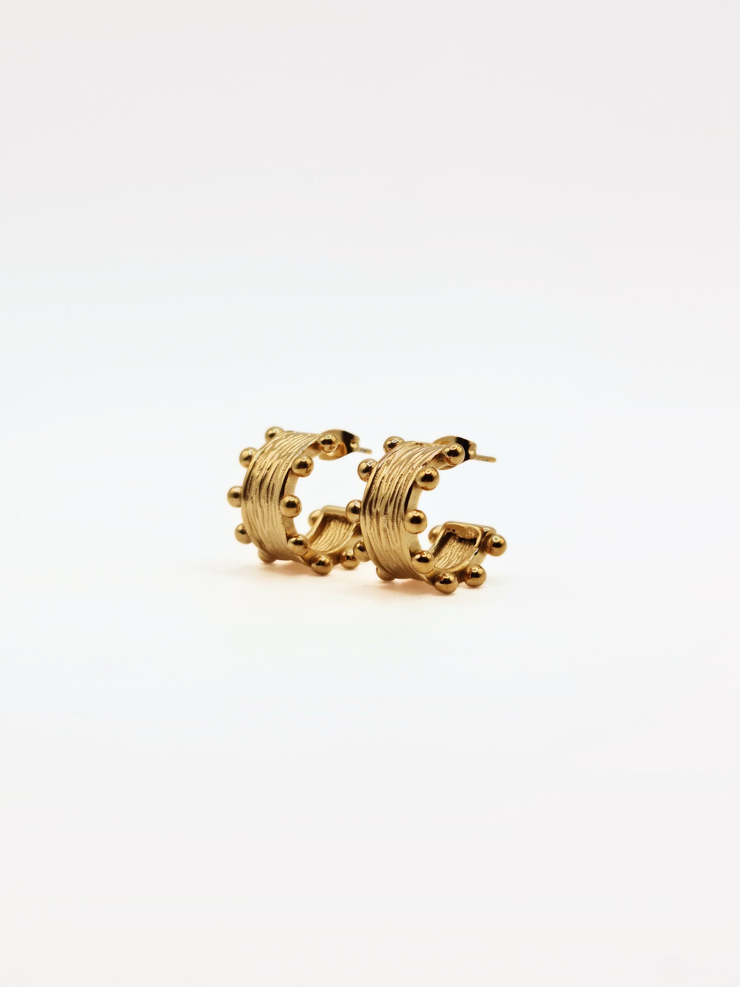 The Zaya 18k Gold Plated Beaded Hoop Earrings- Waterproof & Tarnish-Free