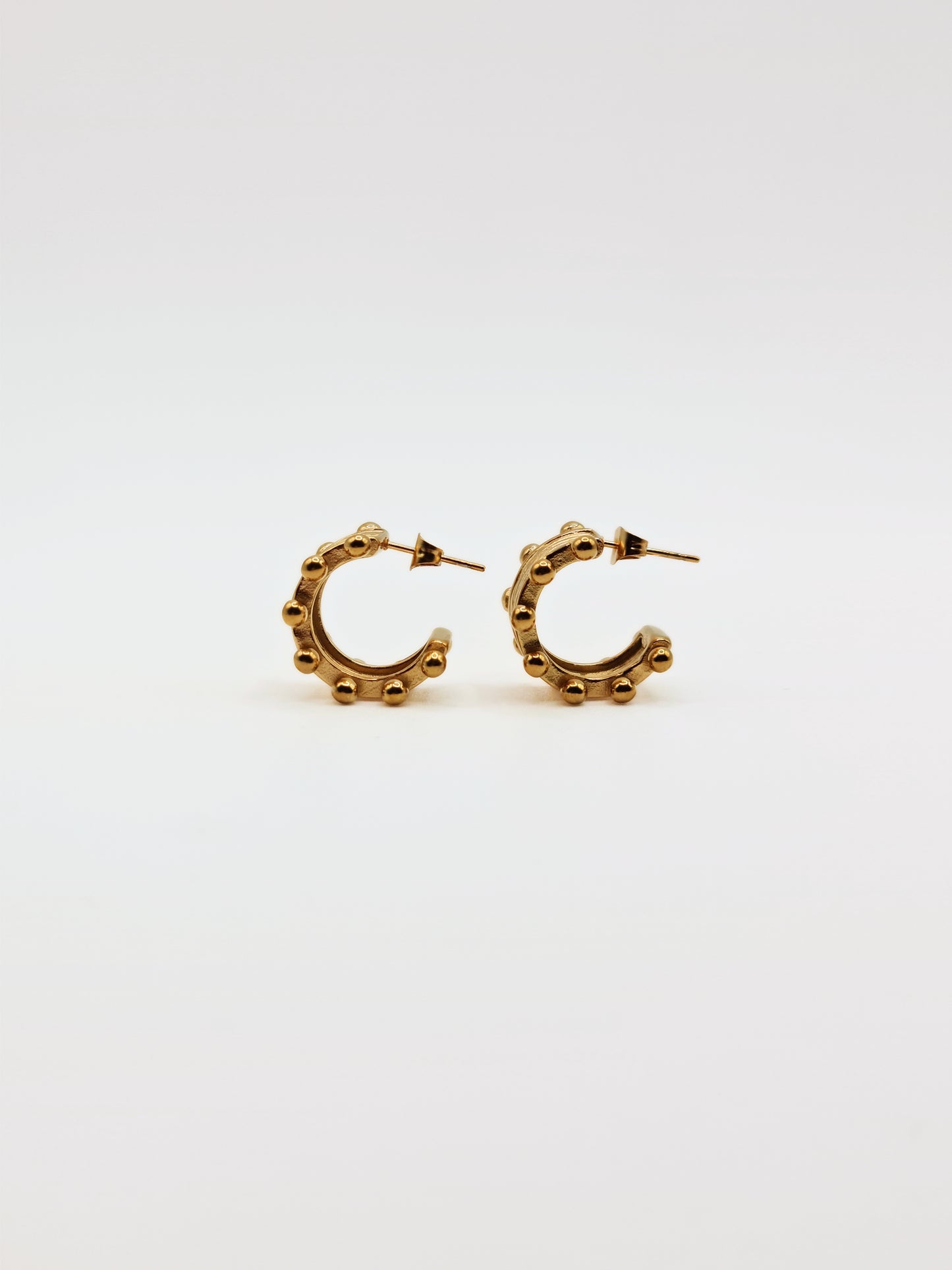 The Zaya 18k Gold Plated Beaded Hoop Earrings- Waterproof & Tarnish-Free
