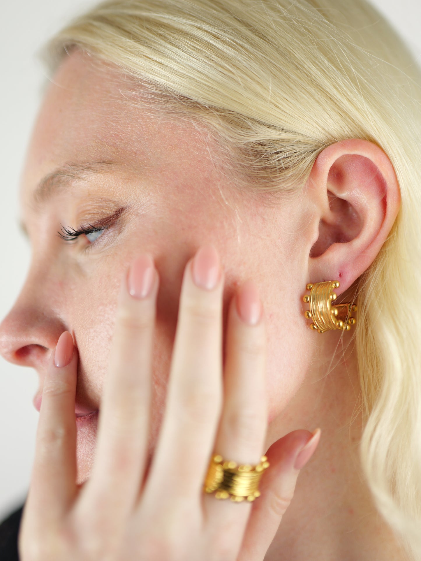 The Zaya Silver Finish Beaded Hoop Earrings- Waterproof & Tarnish-Free