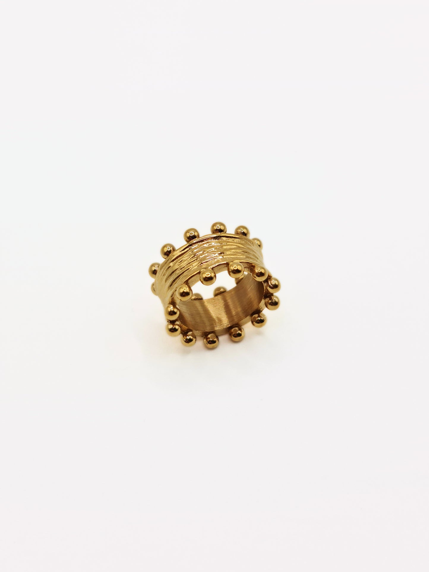 The Zaya 18k Gold Plated Beaded Ring- Waterproof & Tarnish-Free