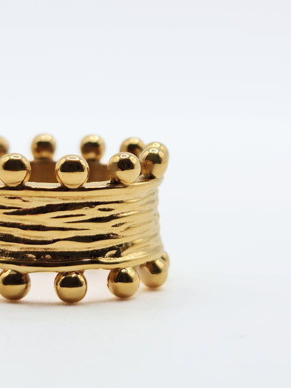 The Zaya 18k Gold Plated Beaded Ring- Waterproof & Tarnish-Free