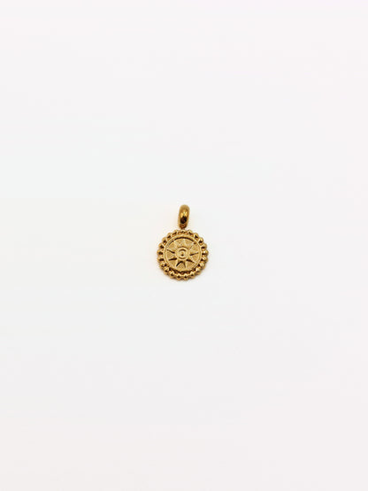 The Charm Shop 18k Gold Plated Beaded Coin DIY Charm- Waterproof & Tarnish-Free
