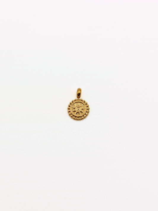 The Charm Shop 18k Gold Plated Beaded Coin DIY Charm- Waterproof & Tarnish-Free