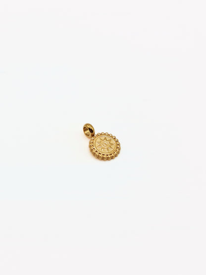 The Charm Shop 18k Gold Plated Beaded Coin DIY Charm- Waterproof & Tarnish-Free
