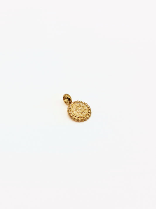 The Charm Shop 18k Gold Plated Beaded Coin DIY Charm- Waterproof & Tarnish-Free