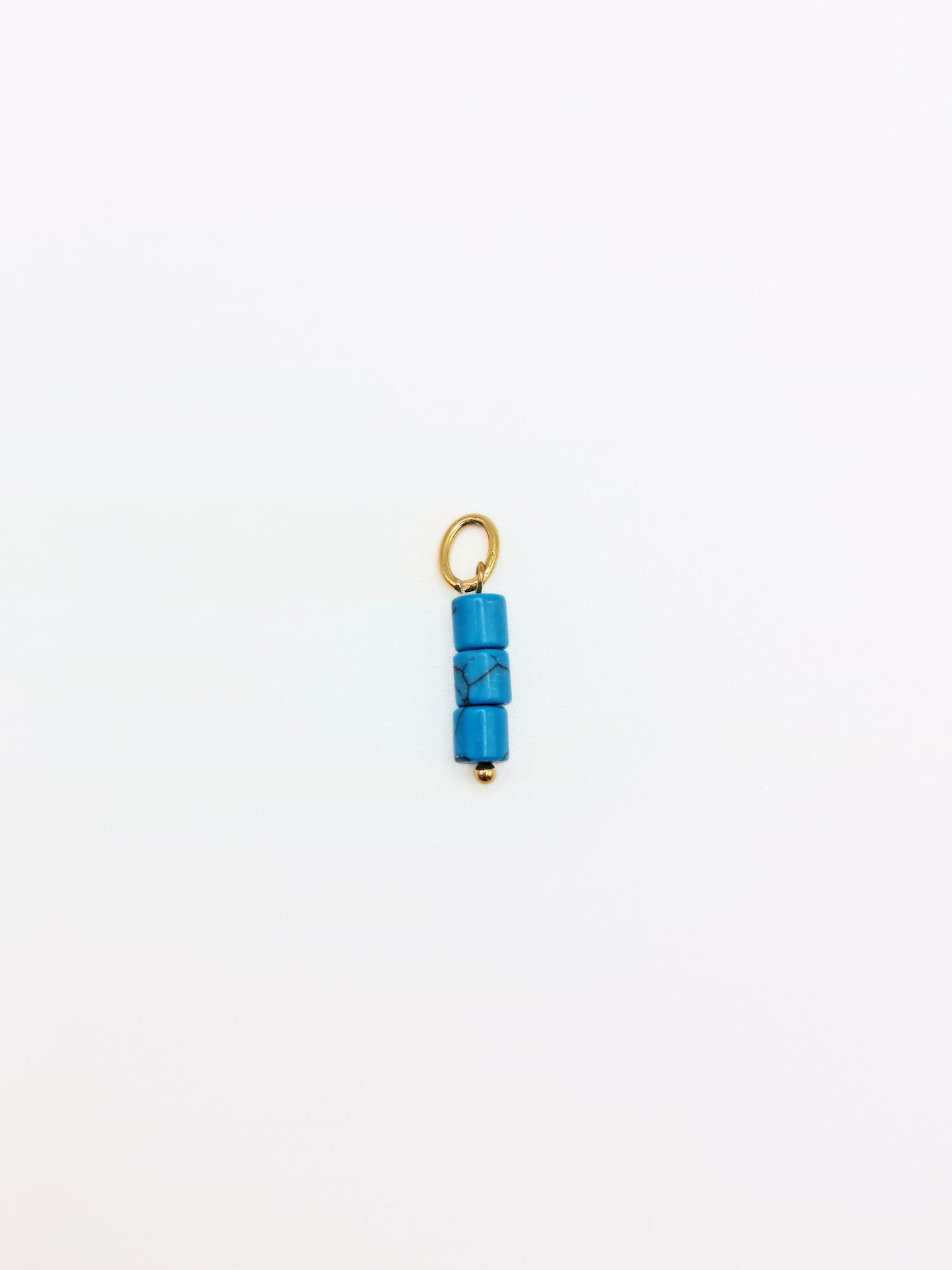 The Charm Shop Turquoise 18k Gold Plated Natural Gemstone DIY Charm- Waterproof & Tarnish-Free