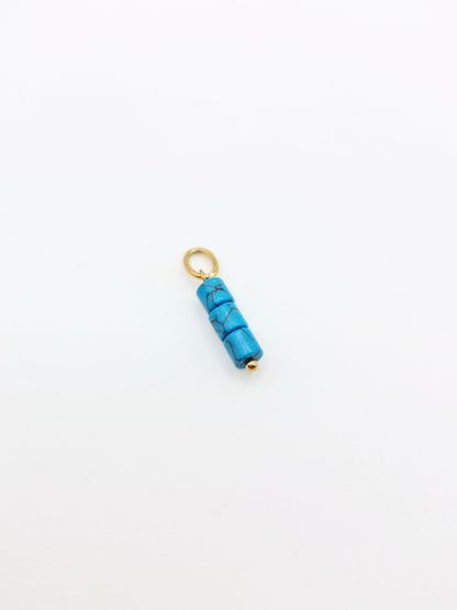 The Charm Shop Turquoise 18k Gold Plated Natural Gemstone DIY Charm- Waterproof & Tarnish-Free