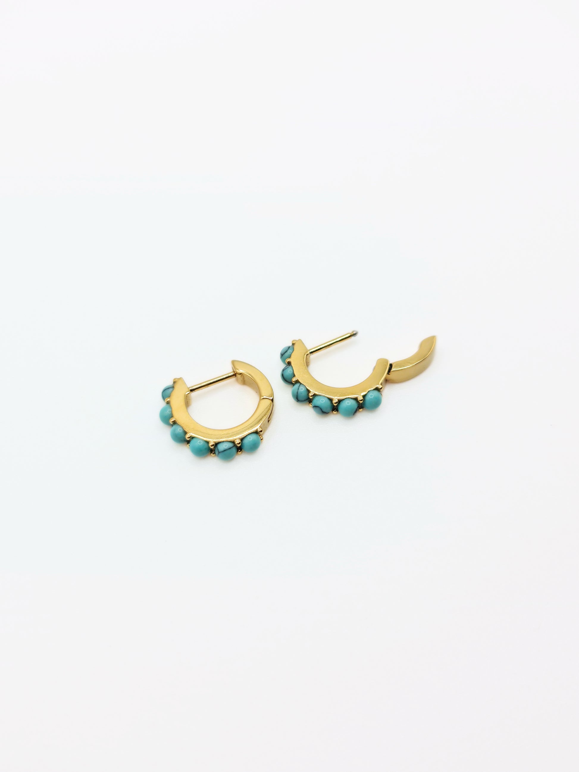 gold-blue-turquoise-natural-stone-gemstone-semi-precious-stud-huggie-hoop-earrings-stainless-steel-tarnish-free-jewellery-waterproof-ember-and-stone-5
