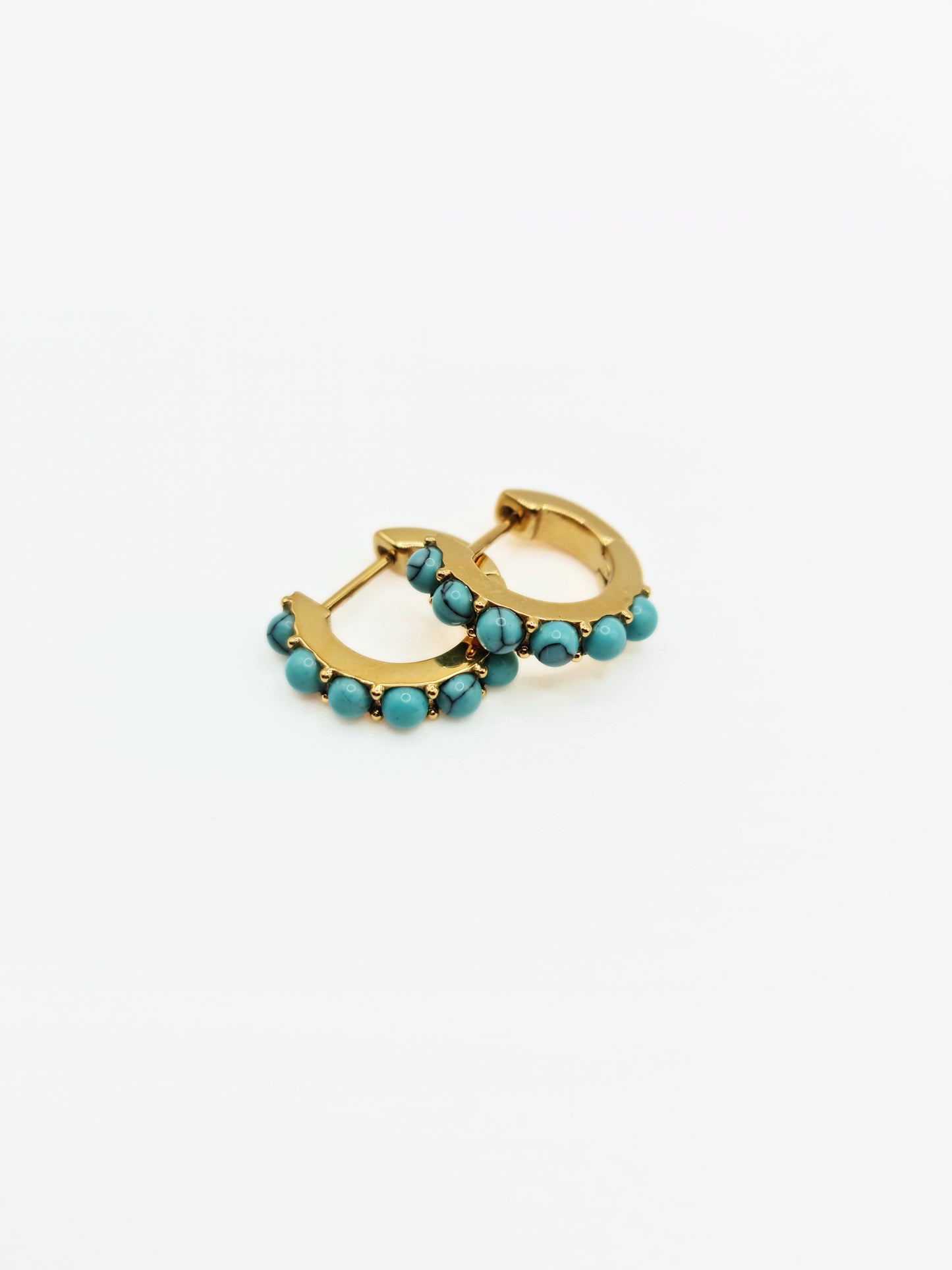 gold-blue-turquoise-natural-stone-gemstone-semi-precious-stud-huggie-hoop-earrings-stainless-steel-tarnish-free-jewellery-waterproof-ember-and-stone-5