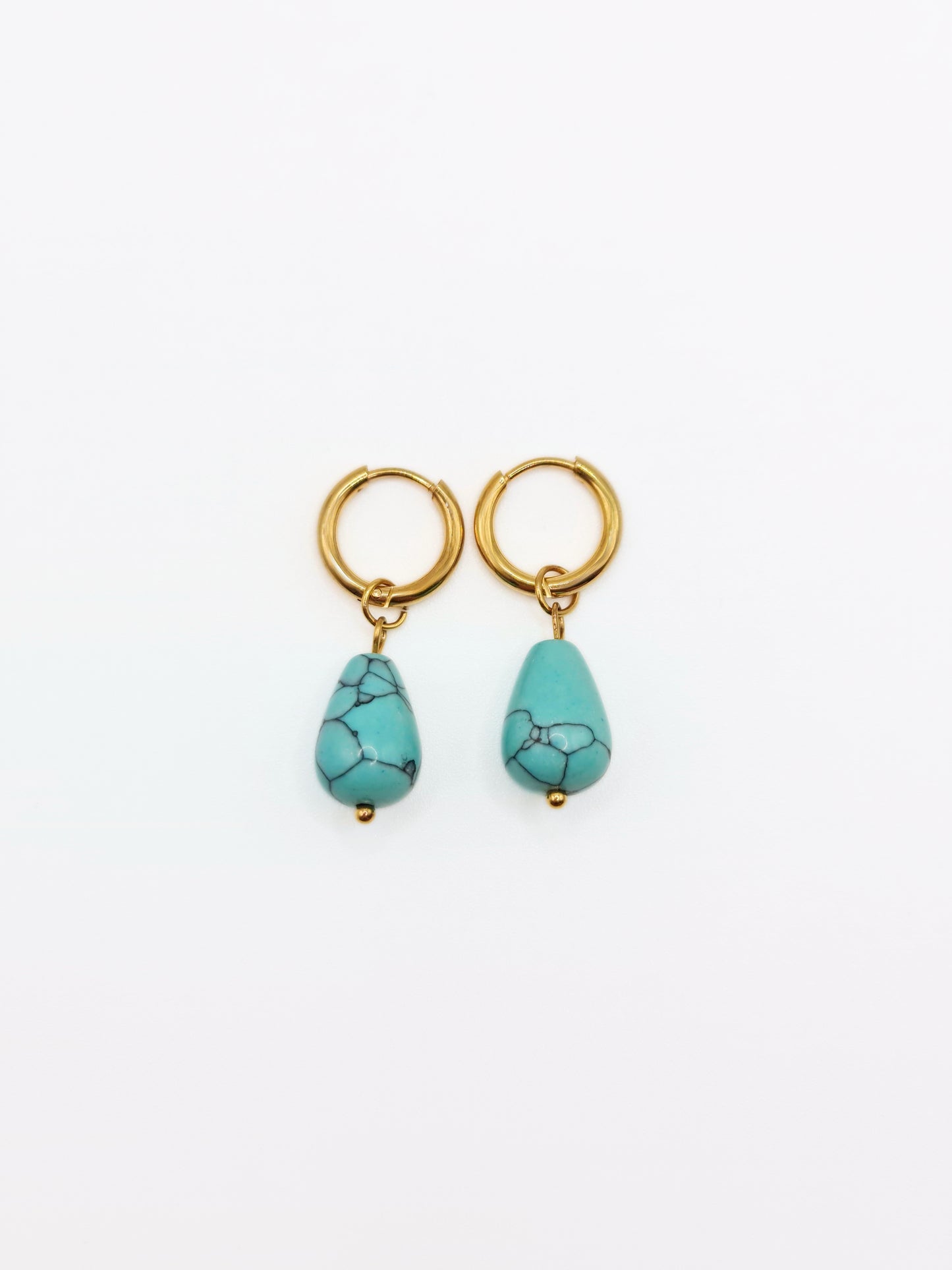 gold-blue-turquoise-natural-stone-semi-precious-drop-hoop-earrings-stainless-steel-tarnish-free-jewellery-waterproof-ember-and-stone-1