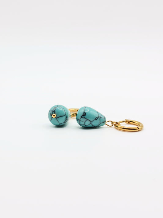 gold-blue-turquoise-natural-stone-semi-precious-drop-hoop-earrings-stainless-steel-tarnish-free-jewellery-waterproof-ember-and-stone-1