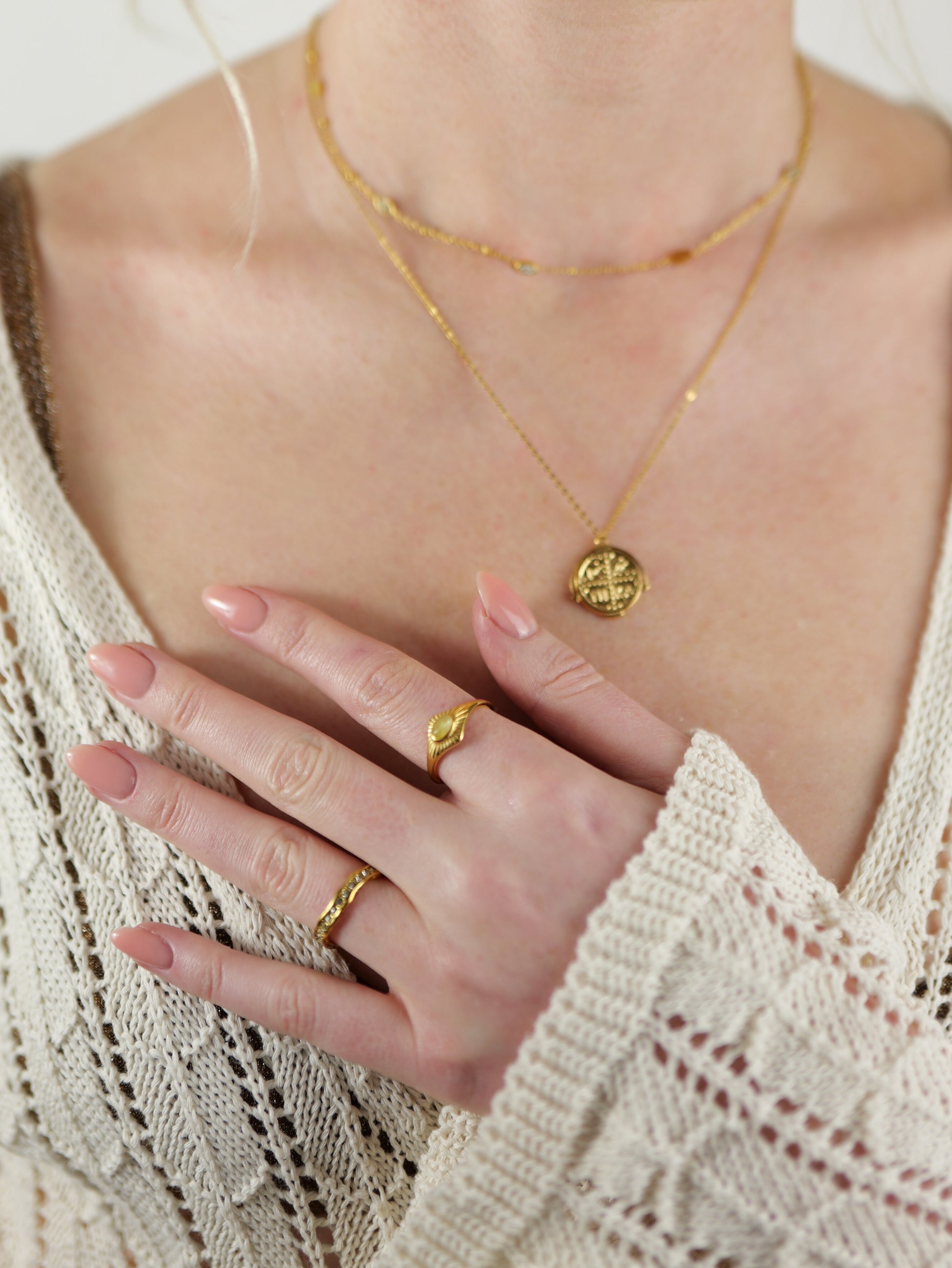 gold-cateseye-gemstone-natural-stone-semi-precious-stacking-ring-vintage-stainless-steel-tarnish-free-jewellery-waterproof-ember-and-stone-1