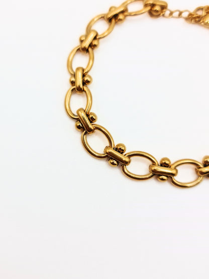 The Seville Set 18k Gold Plated Tattoo Link Chain Necklace & Bracelet- Waterproof & Tarnish-Free