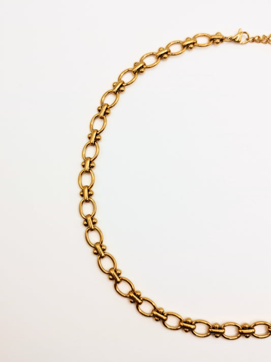 gold-chunky-tattoo-chain-necklace-bracelet-matching-set-stainless-steel-tarnish-free-jewellery-waterproof-ember-and-stone-1