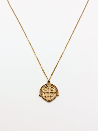 gold coin pendant necklace waterproof tarnish free jewellery boho stainless steel
