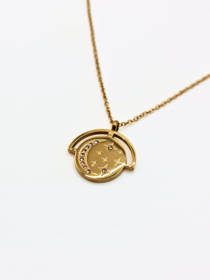 gold-crystal-celestial-coin-pendant-necklace-tarnish-free-jewellery-waterproof-stainless-steel