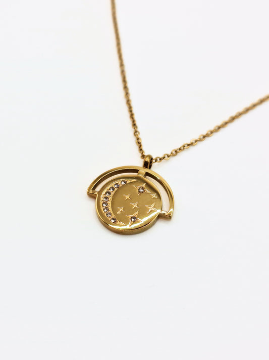 gold-crystal-celestial-coin-pendant-necklace-tarnish-free-jewellery-waterproof-stainless-steel