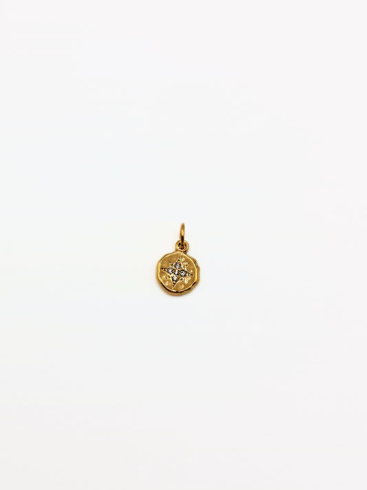 The Charm Shop 18k Gold Plated Crystal Disc DIY Charm- Waterproof & Tarnish-Free