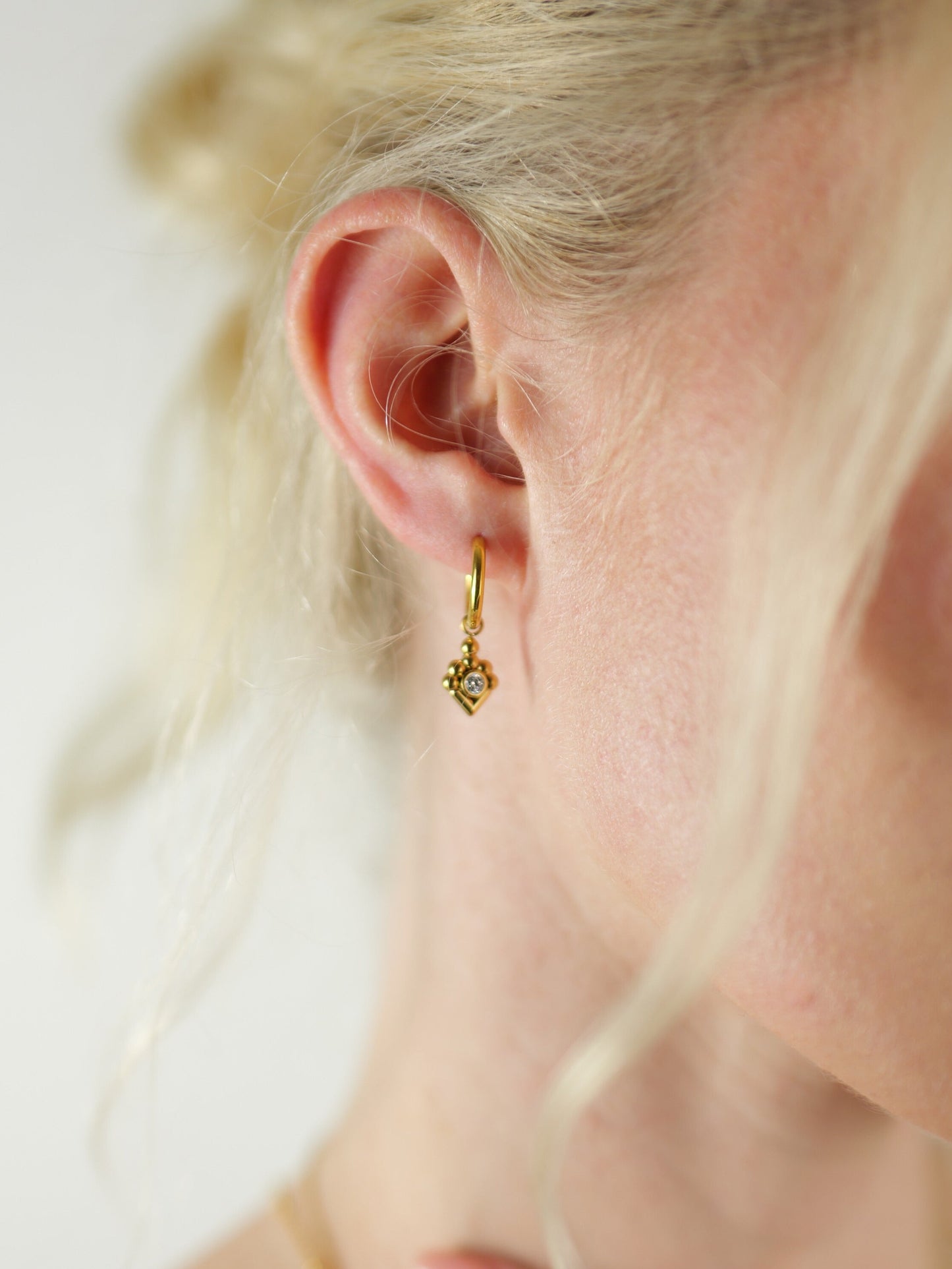 The Tavi 18k Gold Plated Crystal Drop Hoop Earrings- Waterproof & Tarnish-Free
