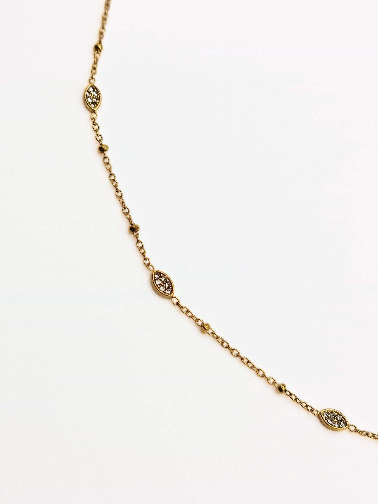 The Asteria Crystal Evil Eye Fine Chain Necklace- Waterproof & Tarnish-Free