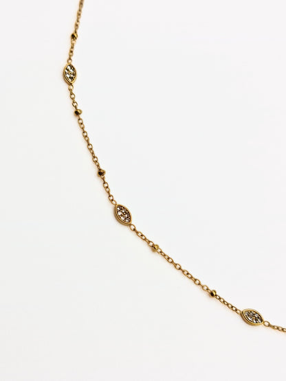 The Asteria Crystal Evil Eye Fine Chain Necklace- Waterproof & Tarnish-Free