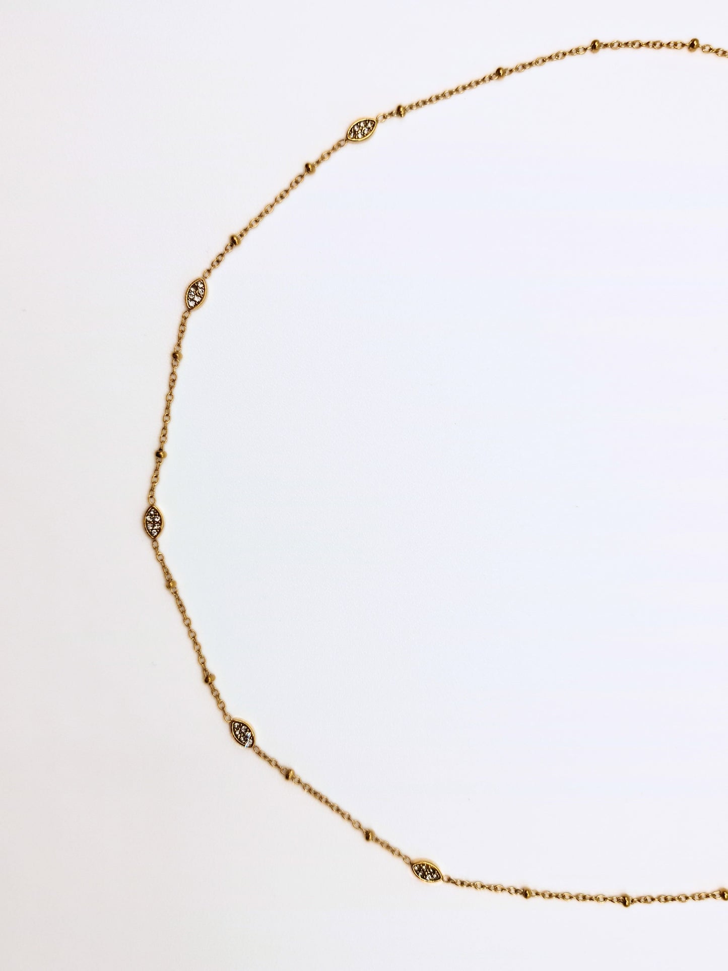 The Asteria Crystal Evil Eye Fine Chain Necklace- Waterproof & Tarnish-Free