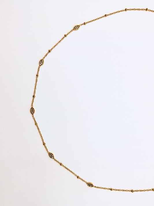 The Asteria Crystal Evil Eye Fine Chain Necklace- Waterproof & Tarnish-Free