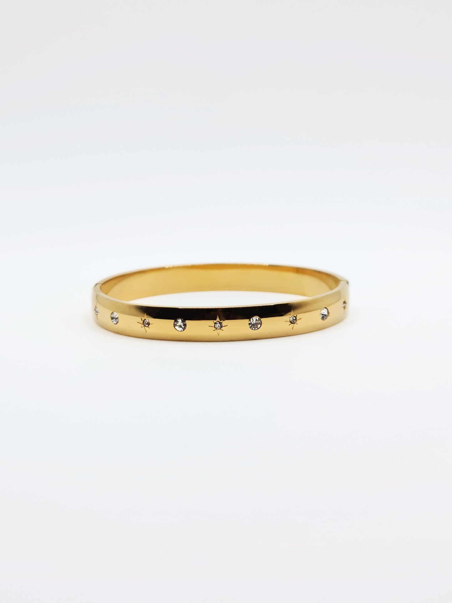 The Asteria 18k Gold Plated Crystal Bangle Bracelet- Waterproof & Tarnish-Free