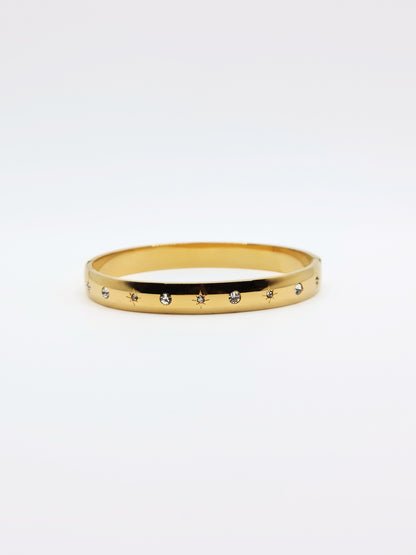 The Asteria 18k Gold Plated Crystal Bangle Bracelet- Waterproof & Tarnish-Free